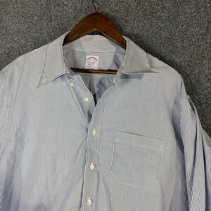Brooks Brothers Classic Non Iron 17.5-35 Button Down Dress Shirt Purple Label